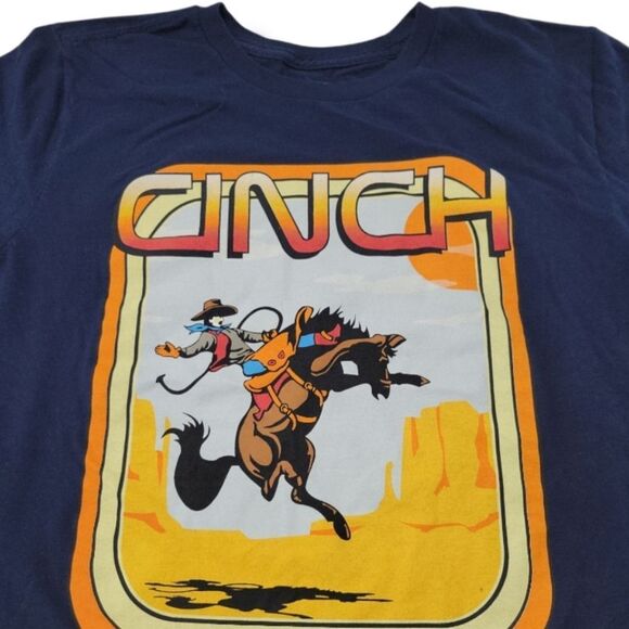 Cinch T-Shirt Size Medium Cowboy Graphic Print T-Shirt Bronc Bronco Graphic Tee - Picture 3 of 6
